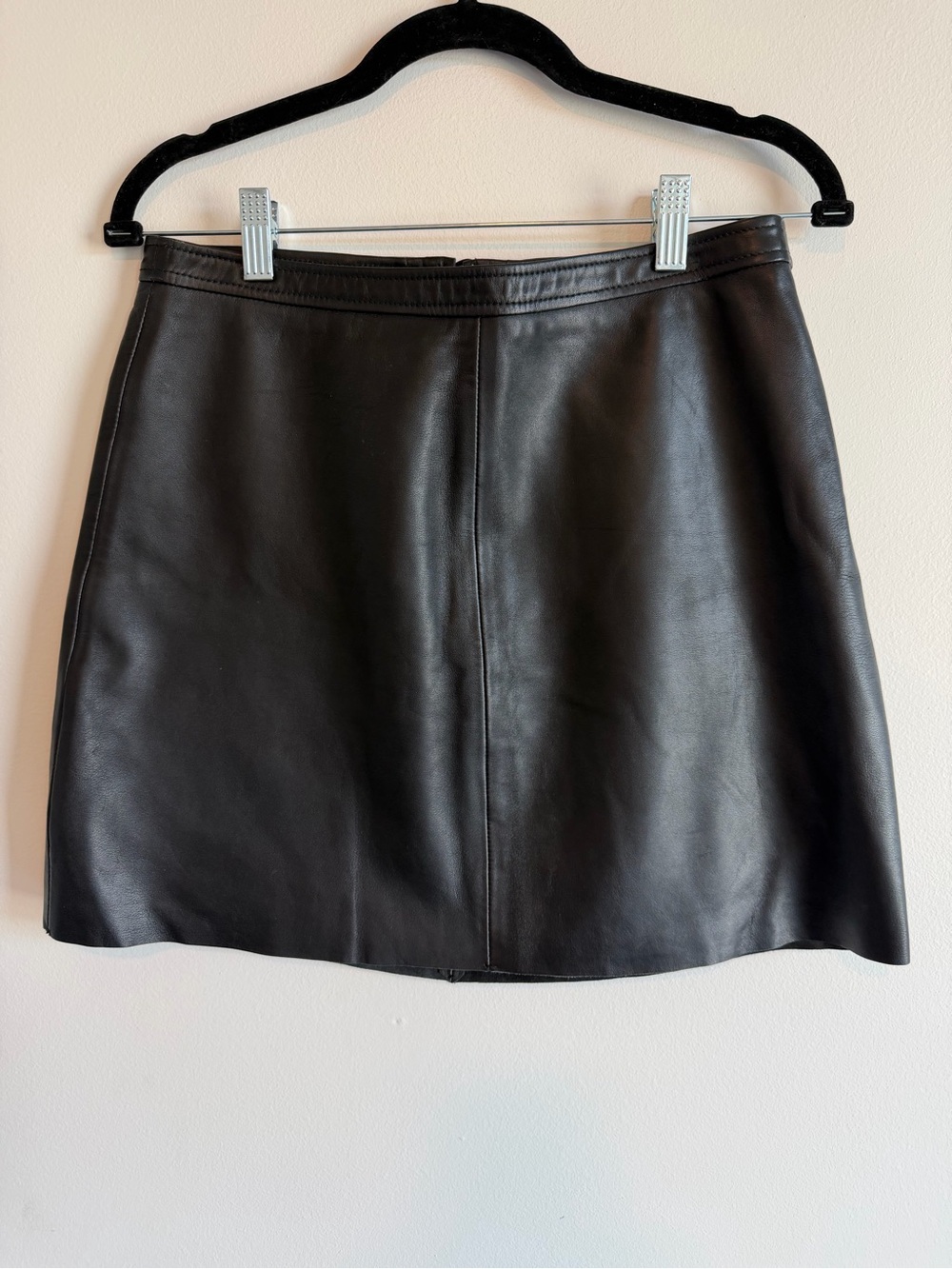 Hallhuber Black Leather Mini Skirt